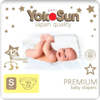 Подгузники детские YokoSun Premium S 3-6кг (72шт) - 