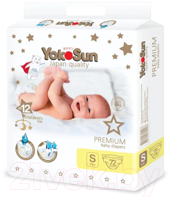 Изображение товара Подгузники детские YokoSun Premium S 3-6кг (72шт)