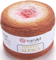 Пряжа для вязания Yarnart Flowers Alpaca 20% альпака, 80% акрил / 414 (940м, рыжий/розовый) - 