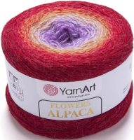 Пряжа для вязания Yarnart Flowers Alpaca 20% альпака, 80% акрил / 419 (940м, красный/фиолетовый) - 