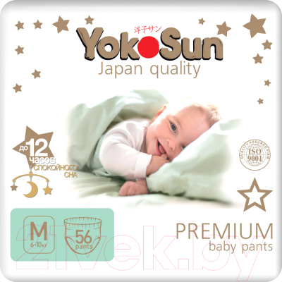 Изображение товара Подгузники-трусики детские YokoSun Premium M 6-10кг (56шт)