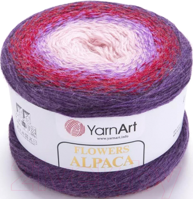 Пряжа для вязания Yarnart Flowers Alpaca 20% альпака, 80% акрил / 434 (940м, фиолетовый/розовый)