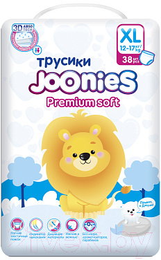 Подгузники-трусики детские Joonies Premium Soft XL 12-17кг