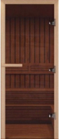 Стеклянная дверь для бани/сауны КомфортПром 70x190 / 10221187 (с бронзовым прозрачным стеклом) - 