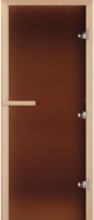 Стеклянная дверь для бани/сауны КомфортПром 80x190 / 10221190 (с бронзовым матовым стеклом) - 
