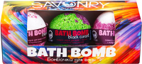 Набор бомбочек для ванны Savonry Bath Bomb Вишня Черная смородина Виноград (3шт) - 