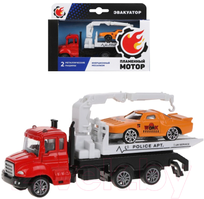 Эвакуатор игрушечный Пламенный мотор С машинкой / 870519 (красный)