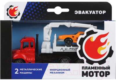 Эвакуатор игрушечный Пламенный мотор С машинкой / 870519 (красный)