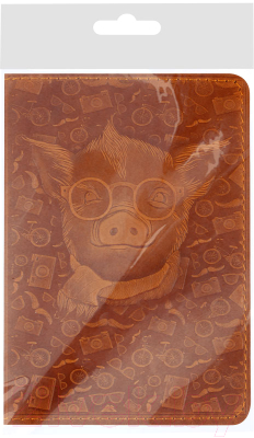 Обложка на паспорт Кожевенная Мануфактура Свин / Оbl_11132 (коричневый)