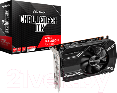 Изображение товара Видеокарта AsRock RX 6400 Challenger ITX (RX6400 CLI 4G)