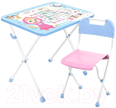 Комплект мебели с детским столом Ника Маша и Медведь с азбукой / ММД1/МА