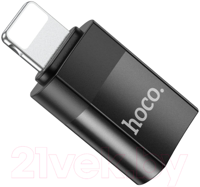 Адаптер Hoco UA17 iP Male 0 Type-C female USB2.0 (черный)