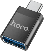 Адаптер Hoco UA17 Type-C male - USB female USB3.0 (черный) - 