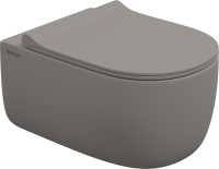 Унитаз подвесной Berges Ego XL Rimless 54 / 083216 (матовый серый, с сиденьем дюропласт и микролифтом) - 