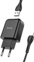 Зарядное устройство сетевое Hoco N2 Lightning (черный) - 