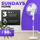 Вентилятор Sundays Home RD-40A (белый) - 
