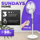 Вентилятор Sundays Home RD-40AC(CH) (белый) - 