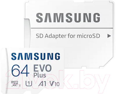 Карта памяти Samsung EVO Plus MicroSDXC 64GB + адаптер (MB-MC64KA/CN)