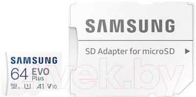 Карта памяти Samsung EVO Plus MicroSDXC 64GB + адаптер (MB-MC64KA/CN)