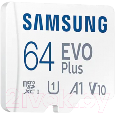 Карта памяти Samsung EVO Plus MicroSDXC 64GB + адаптер (MB-MC64KA/CN)