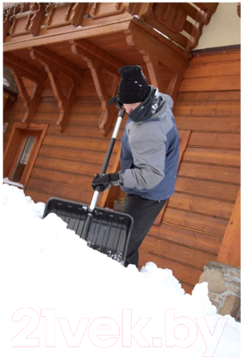 Лопата для уборки снега Prosperplast Alpinus Alutube Eco / ILT3TB-S411 (черный)
