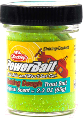 Прикормка рыболовная Berkley Fishing PowerBait Sinking Glitter Trout Bait Chartreuse / 1525285