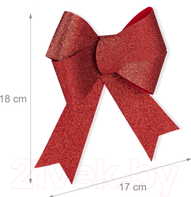 Набор елочных игрушек Pozzi Milano Бантики / 5130 (3шт, красный)