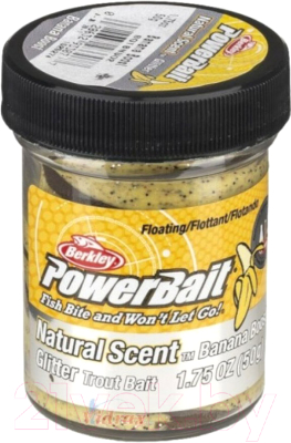 Прикормка рыболовная Berkley Fishing PowerBait Trout Bait Fruit Range Banana Boost / 1525274 (50г)