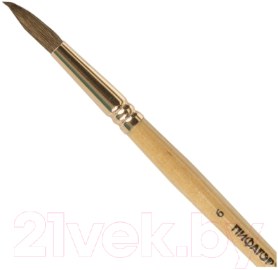 Изображение товара Кисть для рисования Пифагор Беличья №6 / 200820 (круглая)