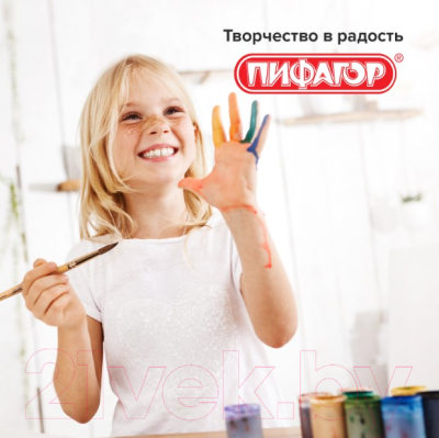 Изображение товара Кисть для рисования Пифагор Беличья №6 / 200820 (круглая)