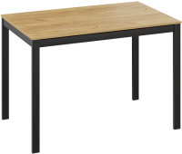 Обеденный стол ТриЯ Слайд тип 2 раздвижной (черный муар/дуб крафт золотой) - 