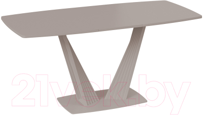 Обеденный стол ТриЯ Фабио тип 1 раздвижной (капучино матовый/стекло матовое капучино)