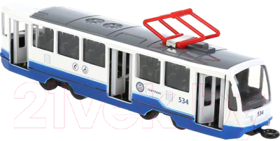 Трамвай игрушечный Технопарк TRAM71403-18SL-BUWH