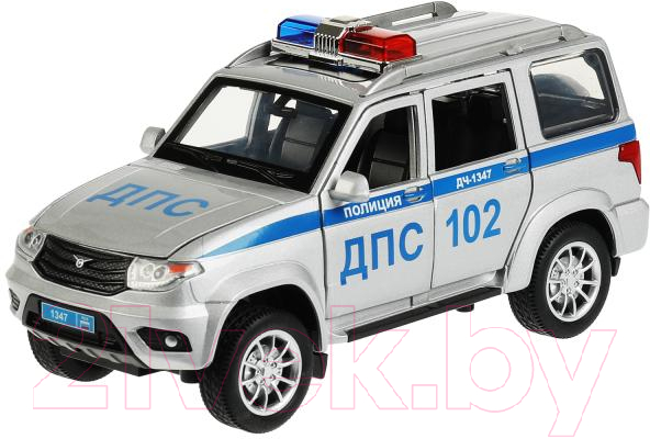 Масштабная модель автомобиля Технопарк UAZ Патриот Полиция / PATRIOT-124SL-POL-GY