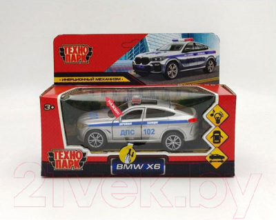 Автомобиль игрушечный Технопарк BMW X6 MK3 G06 Полиция / X6-12SLPOL-SR