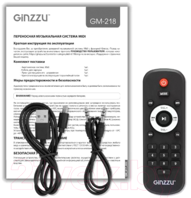 Портативная колонка Ginzzu GM-218