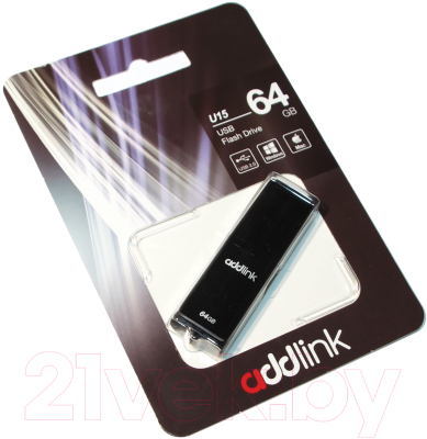 Usb flash накопитель Addlink Drive U15 USB 2.0 64Gb (AD64GBU15G2) (серый)