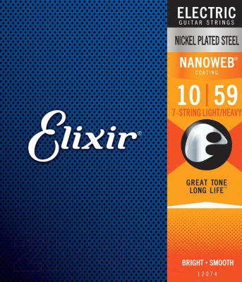 Струны для электрогитары Elixir Strings Nanoweb 12074 10-59