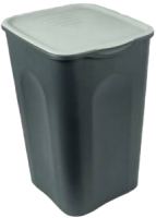 Контейнер для мусора Verde Квадратный (43л, с крышкой, серый) - 