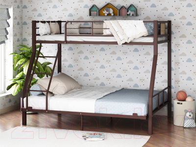 Двухъярусная кровать Формула мебели Гранада-1 140 / Г1.4.140 (коричневый)