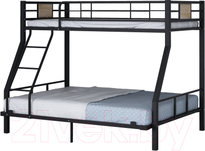 Двухъярусная кровать Формула мебели Гранада-1 140 / Г1.5.140 (черный)