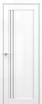 Дверь межкомнатная Deform V9 ДО 60x200 (вайт вуд/стекло матовое)
