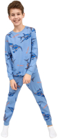 Пижама детская Mark Formelle 563311 (р.122-60, акулы и динозавры на голубом) - 