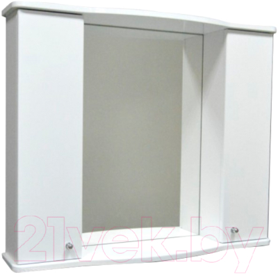 Шкаф с зеркалом для ванной Гамма 08м (белый)