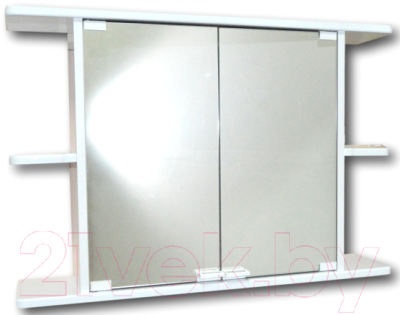 Шкаф с зеркалом для ванной Гамма 11м (белый)
