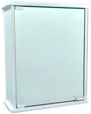 Шкаф с зеркалом для ванной Гамма 13м (белый, левый)