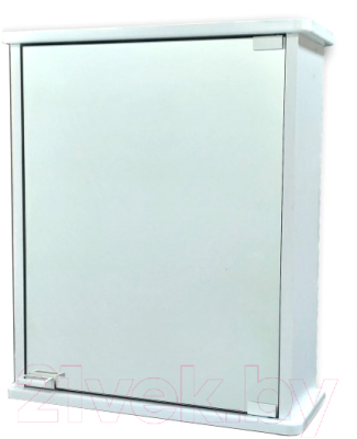 Шкаф с зеркалом для ванной Гамма 13м (белый, правый)