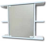 Шкаф с зеркалом для ванной Гамма 15м (белый, левый) - 