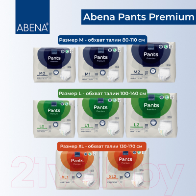Трусы впитывающие для взрослых Abena Pants L0 Premium (15шт)