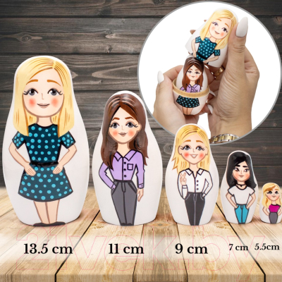 Изображение товара Матрешка сувенирная Брестская Фабрика Сувениров Деловые женщины 5319